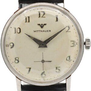Vintage 32mm Wittnauer Sub-Seconds Men's Mechanical Wristwatch Swiss Steel